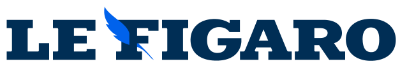Logo bleu du journal Le Figaro avec plume